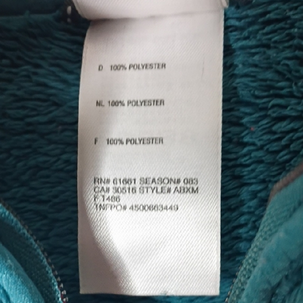 The North Face Jacket Womens small quarter-zip furry fleece pullover jacket teal - Picture 3 of 8